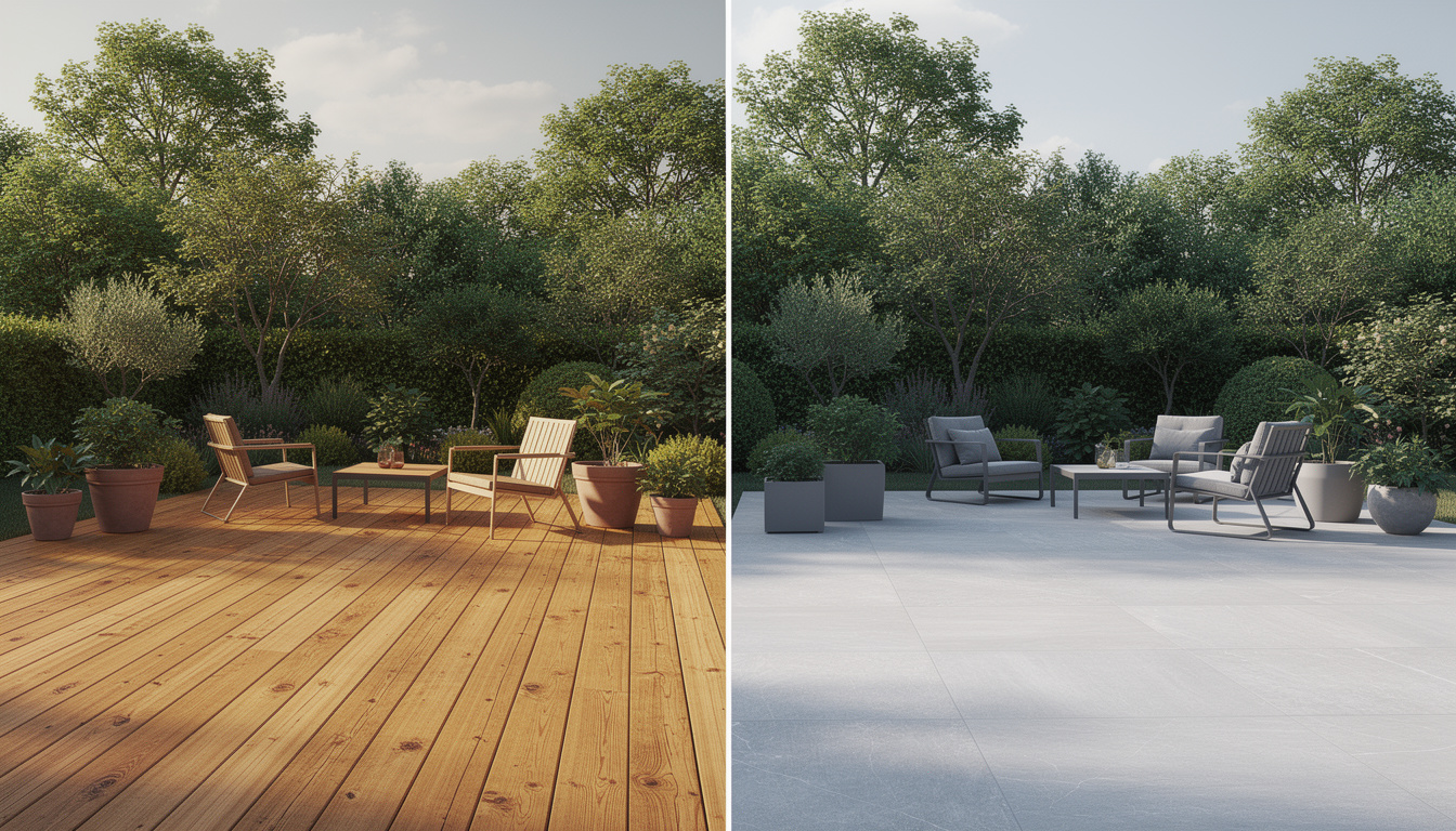 découvrez les avantages et inconvénients d'une terrasse en bois ou en carrelage pour faire le meilleur choix selon votre style, budget et entretien.